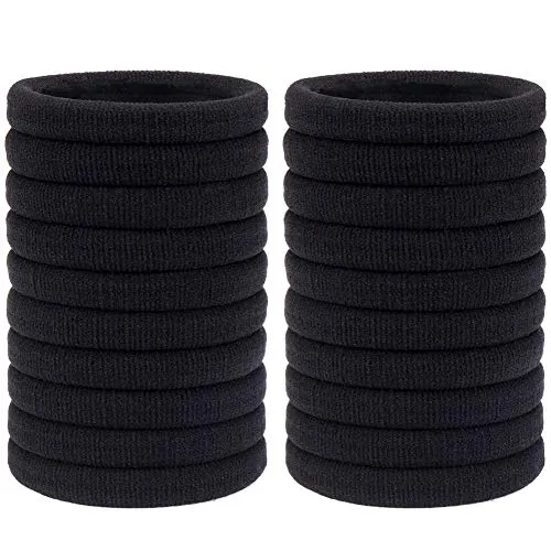 H&S. Elastische Haarbänder für Frauen, Mädchen, Jungen und Männer Schwarz