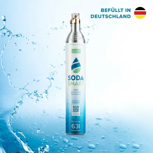 SodaStream 60L CO2 Zylinder für Wassersprudler - CO2 Zylinder für SodaStream, ideal zur Herstellung von sprudelndem Wasser. TÜV-zertifiziert mit 10 Jahren Herstellergarantie, aus hochwertigem Aluminium.