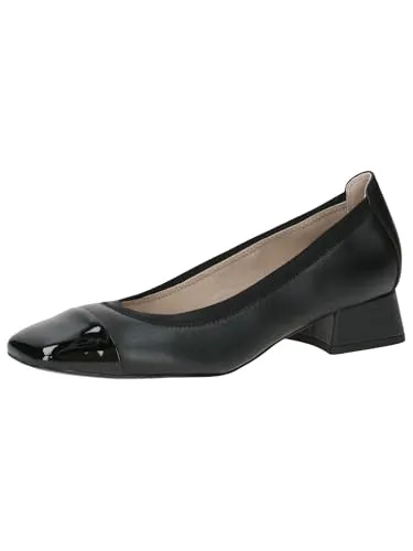 CAPRICE Damen Pumps aus Leder mit kleinem Absatz, Schwarz (Black Comb) - Größe 39 EU - Damen-Pumps aus hochwertigem Leder mit innovativem MemorySchaumstoff-Fußbett für optimalen Komfort und Gelenkschutz. Ideal für elegante Anlässe und für normale Fußbreiten geeignet.
