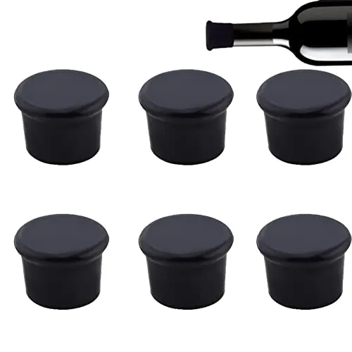 Silikonkorken 6 Stück Weinflaschenverschlüsse Wiederverwendbare Korken für Wein, Sektflaschen, Bierflaschen, Sekt, Weinkorken, Weinkorken, Flaschenverschlüsse