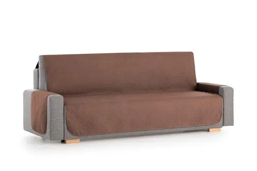 Textilhome Sofa Überzug Adele, Universeller Sofabezug, Couch Überzug, SofaÜberwurf Gepolstert, Sofaschoner Schutzdecke für 3 Sitzer, Haustierfreundlich, Farbe Braun, 150 cm