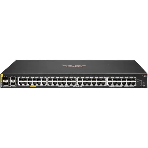Hewlett Packard Enterprise Aruba 6000 48G PoE Switch - Netzwerk-Switches, ideal für kleine und mittlere Unternehmen mit 370W PoE zur Unterstützung von IoT-Geräten und einfacher Verwaltung durch Aruba AOS-CX.