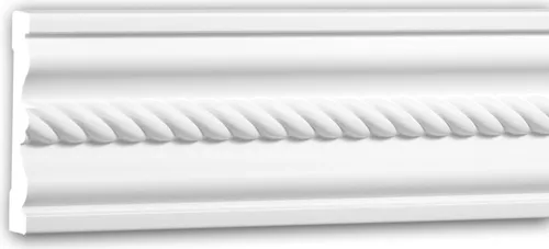 Profhome Zierleiste 151373 – Wand- und Friesleiste in Weiß, 2m - Elegante Wand- und Friesleiste aus robustem Polyurethan Hartschaum, ideal für Innen- und Außenbereich. Leicht zu verarbeiten und perfekt kombinierbar für stilvolle Akzente.