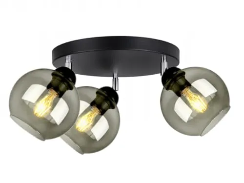FKL DESIGN Home Deco Deckenlampe Pendellampe Hängelampe Wandlampe Tischlampe Leuchte Pendelleuchte Kugel Schwarz Grau Weiß Lampe aus Serie N100 verschiedene Varianten (N100-EG3)