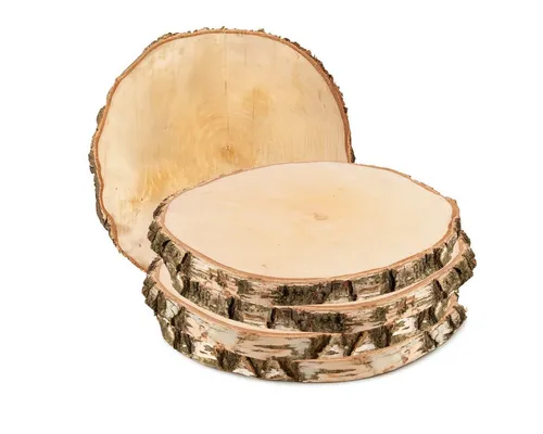 matches21 HOME & HOBBY Bastelnaturmaterial Grosse Baumscheiben 5 Stk. Dekoholz Holzscheiben Holzplatten 25 cm, (5-tlg), nachhaltige EU Birkenscheiben für Basteln Dekorieren Tischdeko