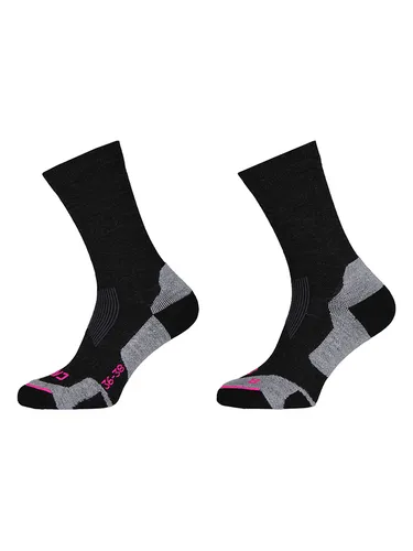 cmp Woll-Trekkingsocken in Schwarz, Größe 36/38, Rosa/schwarz/grau, Damen