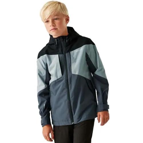 Regatta Funktionsjacke ''Highton VI'' in Grau/Schwarz, Größe 152 - Funktionsjacke für Kinder, wasserabweisend und atmungsaktiv (10.000 g/m²/24h) mit regulierbarem Ärmelabschluss und praktischen Reißverschlusstaschen.