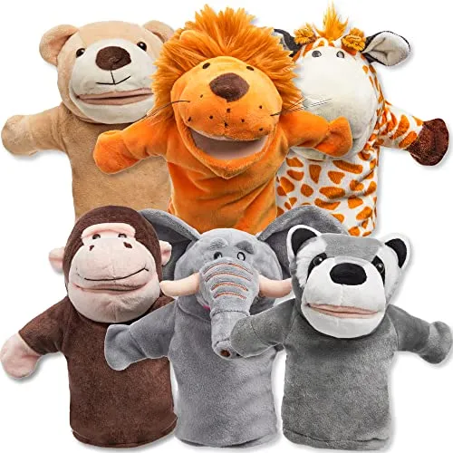JOYIN 6 Stück Tier Handpuppen Set für Kinder