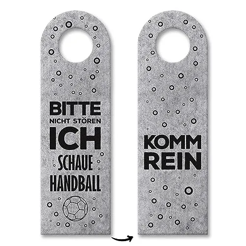 trendaffe - Bitte Nicht stören, ich schaue Handball oder Komm rein Türhänger in Grau