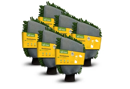 Produktbild bio-chem 2-in-1 Waschhandschuh grün, 6-tlg. Spar-Set
