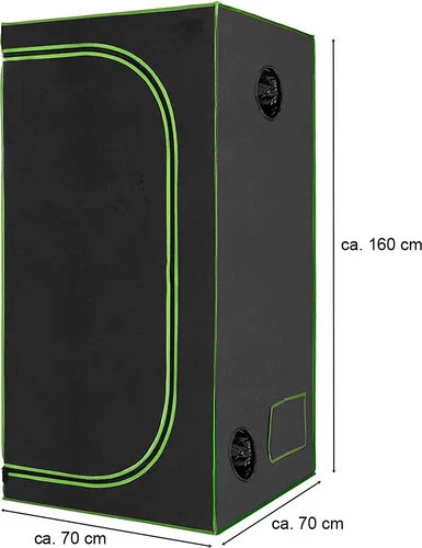 HELO24 Gewächshaus Indoor Grow Pflanzenzelt Box 70x70x160cm - Robustes Indoor-Gewächshaus mit optimaler Belüftung, ideal für Pflanzenzucht auf kleinem Raum.