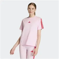 adidas Sportswear T-Shirt W 3S SJ T B – Sportliches Kurzarmshirt in Rosa - Klassisches T-Shirt mit 3-Streifen-Design, aus 100% Baumwolle für hohen Tragekomfort. Perfekt für sportliche Aktivitäten und lässige Outfits.