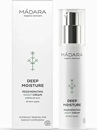 MADARA Deep Moisture Nachtcreme 50 ml - Avocado Gesichtscreme & Kosmetik, fördert die Selbstreparatur der Haut über Nacht und sorgt für einen hydratisierten, strahlenden Teint.