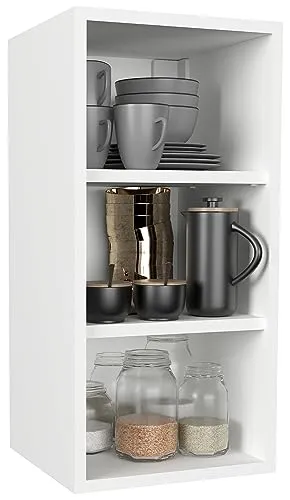Wandregal B. 30 cm Hängeschrank Küche Esilo - Regal für die Küche mit drei offenen Fächern, ideal für Stauraum und praktische Wandmontage. Pflegeleichte Oberfläche und stabiler Korpus für langanhaltende Nutzung.