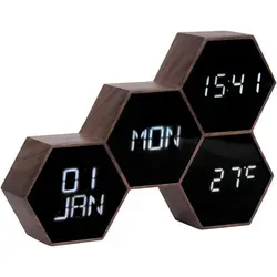 Karlsson LED-Tischuhr, Schwarz in braun von Karlsson