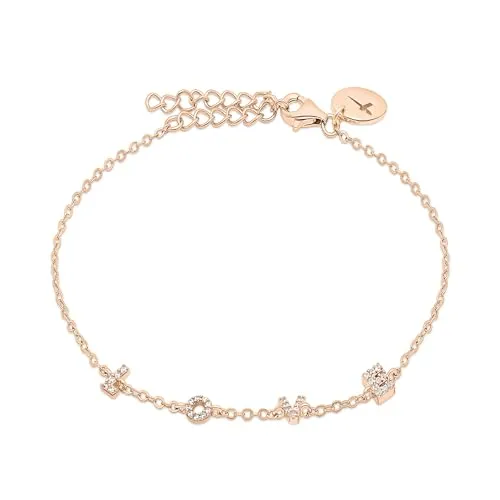 Tamaris Damen Armband TJ-0703-B-21 aus 925er Silber - Elegantes Armband für Damen aus 925er Silber in IP Roségold mit funkelnden Zirkoniasteinen. Ideal als Geschenk, geliefert im original Tamaris Stoffbeutel.