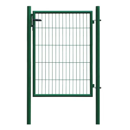GARDEN 'N' MORE Zauneinzeltür Einzeltor Standard, 125 cm hoch, grün - Gartenzäune – Robustes Zauntor aus pulverbeschichtetem Stahl, inklusive 2 Pfosten und Zylinderschloss für Sicherheit und einfache Montage.