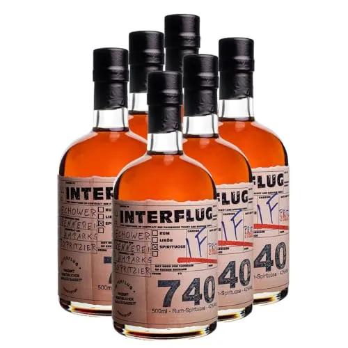 INTERFLUG 740 Rum-Spirituose 6x0.5l (42% Vol) in orange von Schwechower Obstbrennerei GmbH