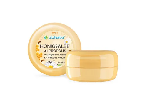 BIOHERBA R Pflege-Set Bioherba Honigsalbe mit Propolis 10% Propolis Hautsalbe 30 g
