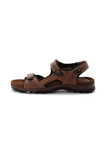 camel active Herren Sandalen aus perforiertem Leder Hellbraun - Wanderschuhe aus robustem Pullup-Leder mit perforiertem Design für optimale Luftzirkulation und verstellbarem Klettverschluss für perfekten Sitz. Ideal für Abenteuer und Outdoor-Aktivitäten.
