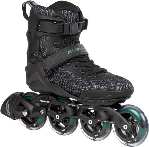 Powerslide Inlineskates Phuzion Enzo BW 90 schwarz 36 - Fitness-Inliner mit geformtem EVA-Fußbett für hohen Komfort, 90 mm Rollen für schnelle Fahrten und max. Benutzergewicht von 100 kg, ideal für aktive Jugendliche ab 12 Jahren.