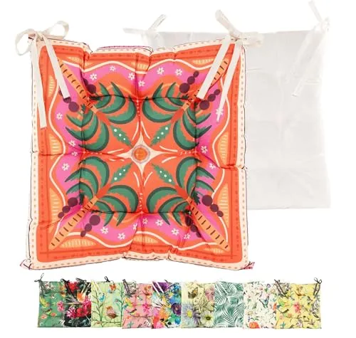 JACK Outdoor Motiv Stuhlkissen 38x38cm Lounge Kissen Auflage Wasserfest Sitzkissen Garten Lotus Effekt, Farbe:Oasentraum