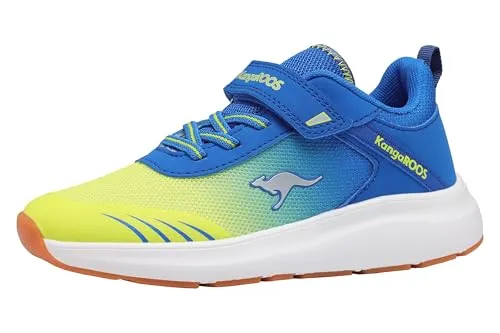 KangaROOS Unisex Kinder Kb-rida Ev Hallenturnschuh, Sky Diver Limetta - Sneaker für Kids mit atmungsaktivem Mesh-Obermaterial und elastischer Schnürung. Leichte, non-marking Außensohle für optimalen Komfort und perfekten Halt beim Sport.