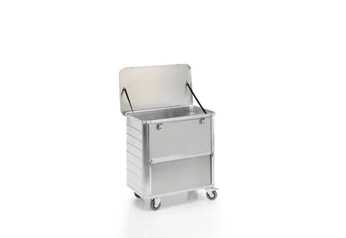 Gmöhling Kastenwagen mit absenkbarer Längswand D 3708, 355l Aluminium - Der Gmöhling Kastenwagen mit absenkbarer Längswand erleichtert das Be- und Entladen erheblich. Leicht, robust und ideal für vielseitige Logistikanwendungen in Industrie und Gastronomie.