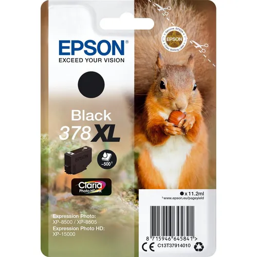 Epson 378XL (BK) Druckerpatrone - Hohe Kapazität und gestochen scharfe Druckqualität, ideal für Epson Drucker und perfekte Ergebnisse bei jedem Druckauftrag.