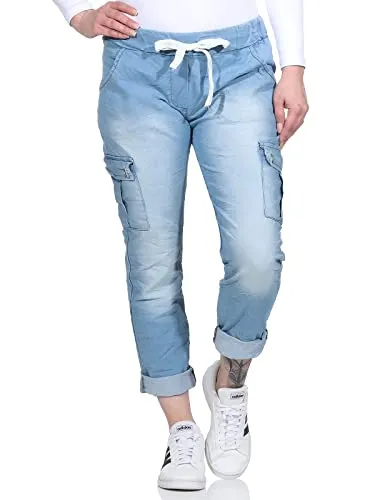 CLEO STYLE Jogginghose Damen Jeans 21094 Hellblau - Bequeme Jogginghose in Jeansoptik, ideal für Freizeit und Sport, aus hochwertigem Material für optimalen Tragekomfort.