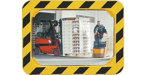 Sicherheits- / Verkehrsspiegel H400xB600mm - Verkehrsspiegel für innen und außen, ideal zur Überprüfung von zwei Richtungen mit 90°-Blickwinkel. Unzerbrechlich, witterungsbeständig und mit Halterung für einfache Montage.