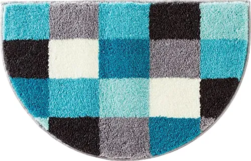 Erwin Müller Duschvorlage Kreta türkis 50x80 cm - Rutschhemmende Duschmatte mit Hochflor - Erwin Müller Duschvorlage im modernen Design für ein angenehmes Fußgefühl. Rutschhemmend und für Fußbodenheizung geeignet. Mit einer Gesamthöhe von ca. 20 mm ideal für jedes Badezimmer.
