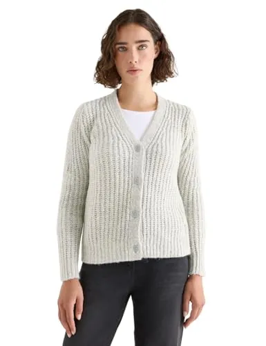 CECIL Two Tone Cardigan Metal Grey Melange XXL - Stylische Strickjacke für Damen in Two Tone Optik, ideal für lässige Looks. Mit V-Ausschnitt und Rippbündchen, perfekt für die kühleren Tage.