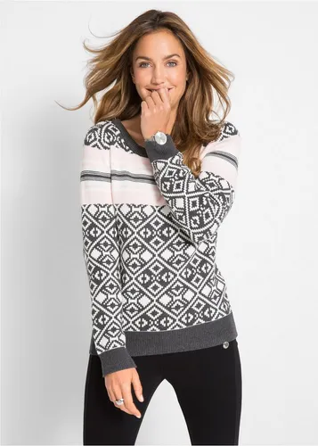 bonprix Norwegerpullover aus reiner Baumwolle, mit klassischem Norwegermuster