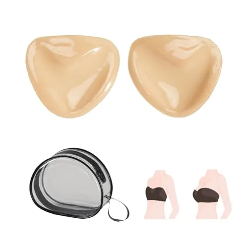 Push Up Pads, Klebe BH Push Up Pads Selbstklebende mit Tasche, Doppelseitig Klebende Pushpads Nippelcover, Wiederverwendbar & Waschbar Nippli Pads, 2In1 Pushpads für Sport-Badeanzüge, Kleid, A/B Cup