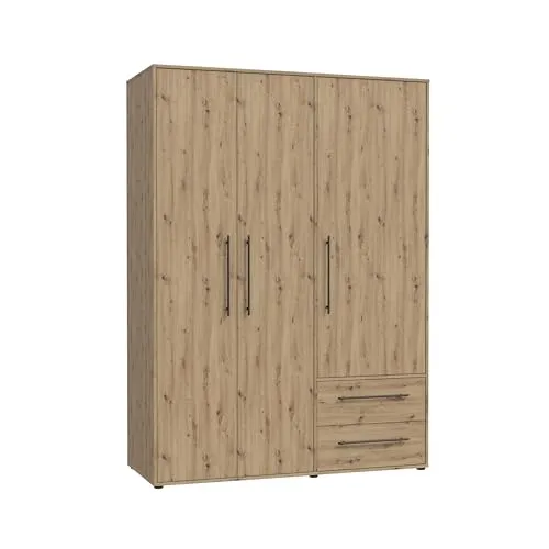 FORTE Drehtürenschrank MOKKARIS, 3 Türen & 2 Schubladen