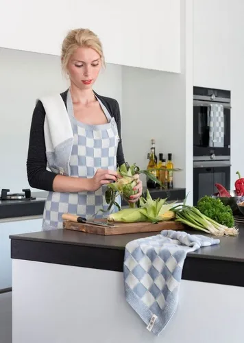 Knit Factory Geschirrtuch Block Küchenhandtücher 50x50 cm Kariert Beige, aus 100% Baumwolle, Premium-Qualität - Vielfältig einsetzbares