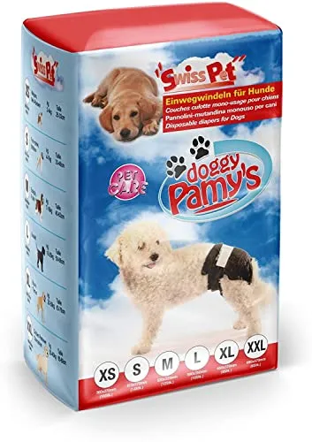 SwissPet Einweg-Hundewindeln für Welpen, Rüden und Hündinnnen, Größe XS - 16 Stück
