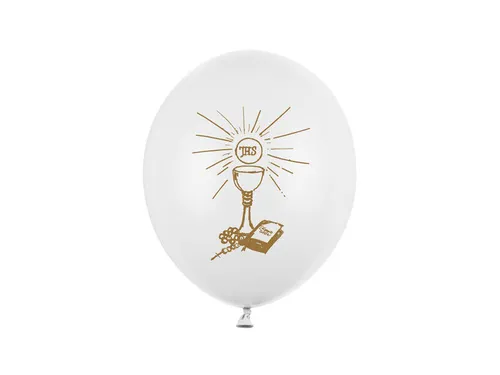 Ballons 27cm, Erste Heilige Kommunion, P. White (1 VPE / 6 Stk.)