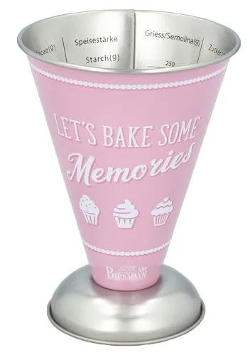 Birkmann, Colour Kitchen Messbecher, Rosa, „Let’s bake some memories“, 250 ml, mit Skala, 422889