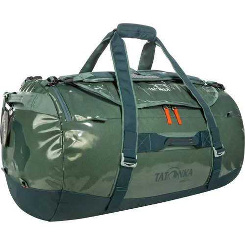 Tatonka Barrel 85 - Reisetasche sage green - Robuste Reisetasche mit 85 Litern Volumen, abnehmbaren Rucksackgurten und pflegeleichtem Material – perfekt für ein- bis zweiwöchige Reisen.