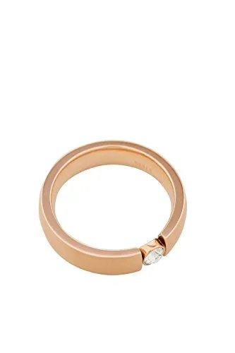 Esprit ESRG00142616 Damen Ring Edelstahl Rose weiß Zirkonia 15,9 mm Größe 50