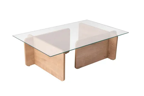 Vente-Unique Transparenter Couchtisch aus Holz von Skye Decor