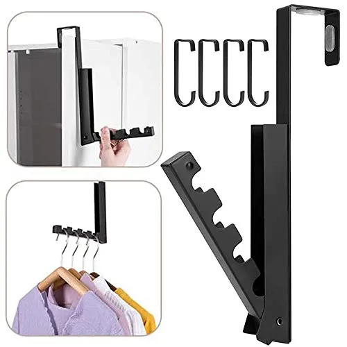 Qanye Faltbare Kleiderhaken, Faltbar Türgarderobenhaken, Klappbarer Kleiderhaken, Klapphaken, Enthält 4 Haken,Zum Aufhängen von Kleidung, Taschen, Schals und Weihnachtskränzen