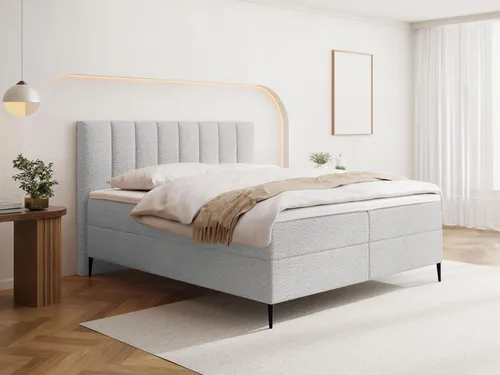 Boxspringbett mit Bettkasten – 180 x 200 cm Polsterbett mit H4 Taschenfederkern - Praktisches Stauraumbett mit 7-Zonen Taschenfederkern-Matratze für stabilen Schlafkomfort. Wählen Sie zwischen Boucle oder Samt für einen modernen Look. Ideal für ein aufgeräumtes Schlafzimmer!