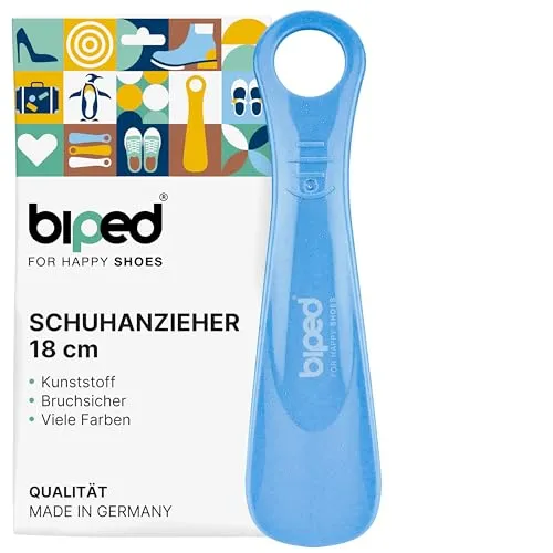 biped Schuhanzieher aus Kunststoff 18 cm – Kleiner Schuhlöffel, perfekt für unterwegs – Ergonomisch geformter Reiseschuhlöffel – Ideal für Kinder & Erwachsene z1560(hellblau)