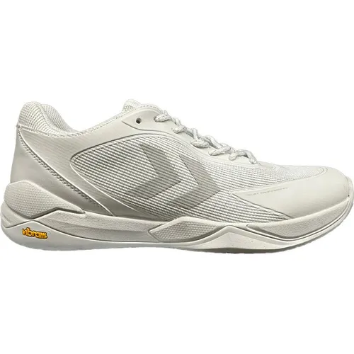 Hummel COURT PROFESSIONAL - WHITE - 10 - Hallenschuhe mit leistungsstarker VIBRAM-Laufsohle für optimale Performance. Ideal für Schlägersport-Fans, bietet Stabilität, Energierückgabe und hervorragenden Halt auf dem Platz.