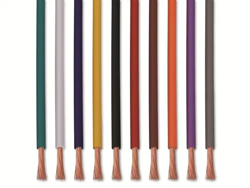 Produktbild QUADRIOS | Kupferlitzen-Set 50 Meter | Litzen für Elektronik, KFZ, Mopdellbau, Telekommunikation etc. in 10 Farben | 0,5 mm²