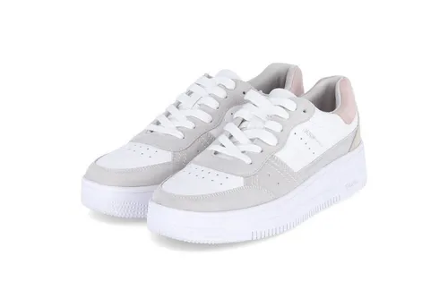 Tom Tailor Damen Schnürhalbschuhe in Weiß-Rosa - Stylische Sneaker für Damen aus Kunstleder und Textil, mit herausnehmbarer, gepolsterter Decksohle für hohen Tragekomfort. Ideal für modische Freizeit-Looks!