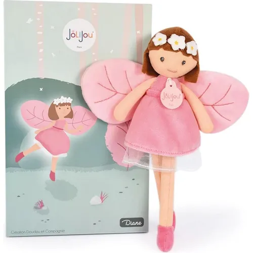 Waldfee Diane 25cm - Spielware – Zarte Waldfee mit braunen Haaren und rosa Kleid, ideal für kreative Geschichten und fantasievolles Spiel, inklusive passendem Geschenkkarton.